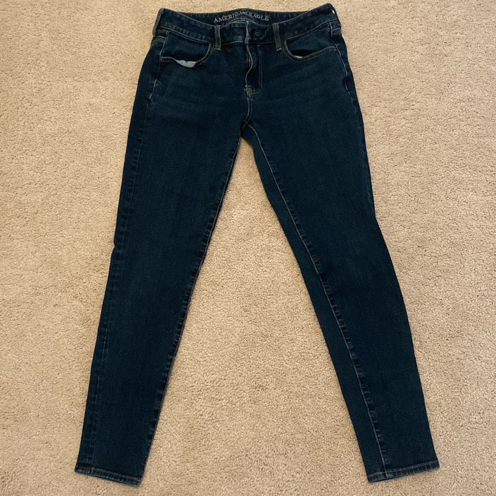 American Eagle Outfitters Dark Wash Jeggings Size 8 Regular Approximately